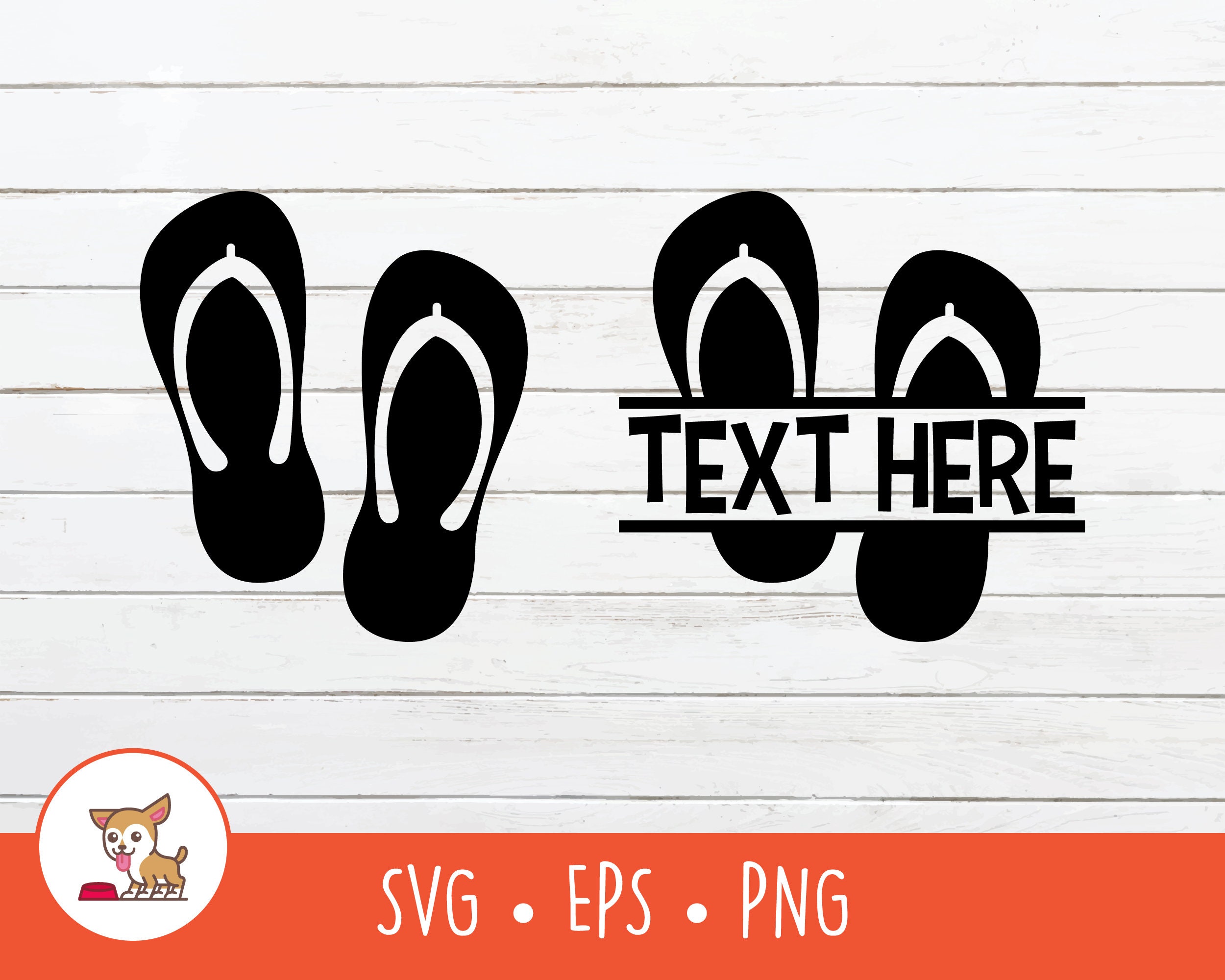 Flip Flops SVG, Split Flip Flops Name Frame, Flip Flops Clipart, Vector Flip Flops Cut File For Cricut, PNG, JPG, Instant Digital Download