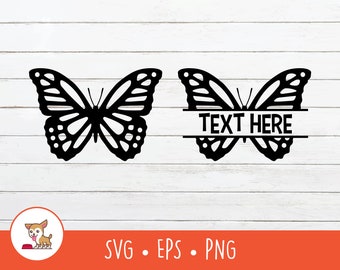Vlinder SVG, vlinder naamlijst gesplitst, vlinder clipart, vector vlinder gesneden bestand voor Cricut, PNG, EPS, directe digitale download