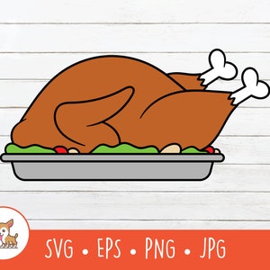 Turkey Clipart, Vector Turkey SVG, Roast Turkey Cut File For Cricut, PNG, EPS, Instant Digital Download