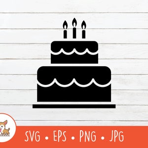 Birthday Cake SVG, Birthday Cake Clipart, Vector Birthday Cake Cut File For Cricut, PNG, EPS, Instant Digital Download