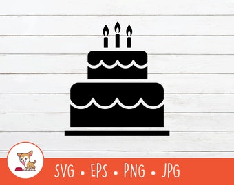 Birthday Cake SVG, Birthday Cake Clipart, Vector Birthday Cake Cut File For Cricut, PNG, EPS, Instant Digital Download
