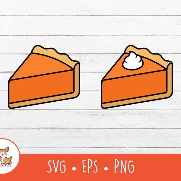 Cartoon Pumpkin Pie Clipart, Pumpkin Pie SVG, Vector Pumpkin Pie Cut File For Cricut, PNG, EPS, Instant Digital Download