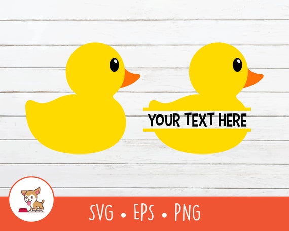 Rubber Duck SVG, Split Rubber Duck Name Frame, Vector Rubber Duck Clipart, Bath Duck Cut File For Cricut, PNG, EPS, Digital Download