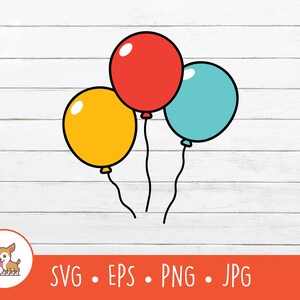Balloons Clipart, Balloons SVG, Vector Party Balloons Cut File For Cricut, PNG, EPS, Instant Digital Download