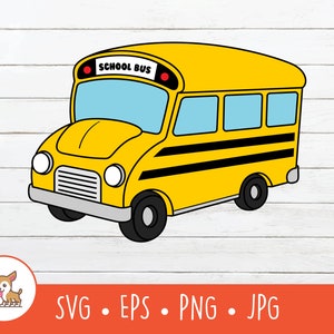 School Bus Clipart, Vector School Bus SVG, School Bus Cut File For Cricut, PNG, EPS, Instant Digital Download