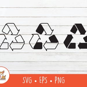 Recycling SVG, Recycling Symbol Clipart, Vektor Recycling Logo geschnitten Datei für Cricut, PNG, EPS, sofortiger digitaler Download