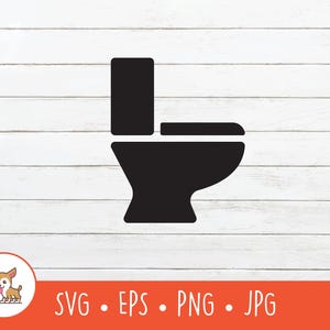 Toilet SVG, toilet clipart, vector toilet gesneden bestand voor Cricut, PNG, EPS, Instant Digitale Download