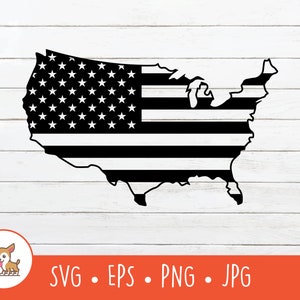 Bandeira do mapa dos Estados Unidos SVG, clipart do mapa da bandeira dos Estados Unidos, arquivo de corte vetorial do mapa dos Estados Unidos para Cricut, PNG, download digital instantâneo