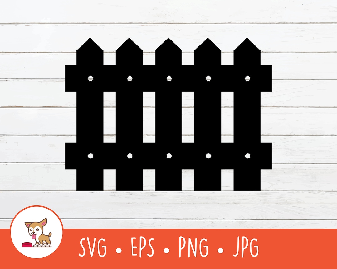 Picket Fence SVG, Picket Fence Clipart, Vector Picket Fence Cat Cut