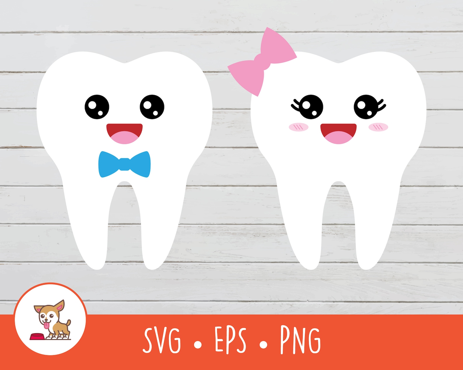 Tooth Clipart, Tooth SVG, Vector Tooth Characters, Cute Tooth Cut File ...