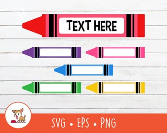 Crayon SVG, Crayon Name Frame, Vector Crayon Clipart, Crayon Cut File For Cricut, PNG, EPS, Instant Digital Download