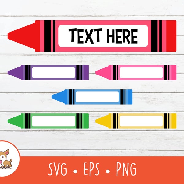 Crayon SVG, Crayon Name Frame, Vector Crayon Clipart, Crayon Cut File For Cricut, PNG, EPS, Instant Digital Download