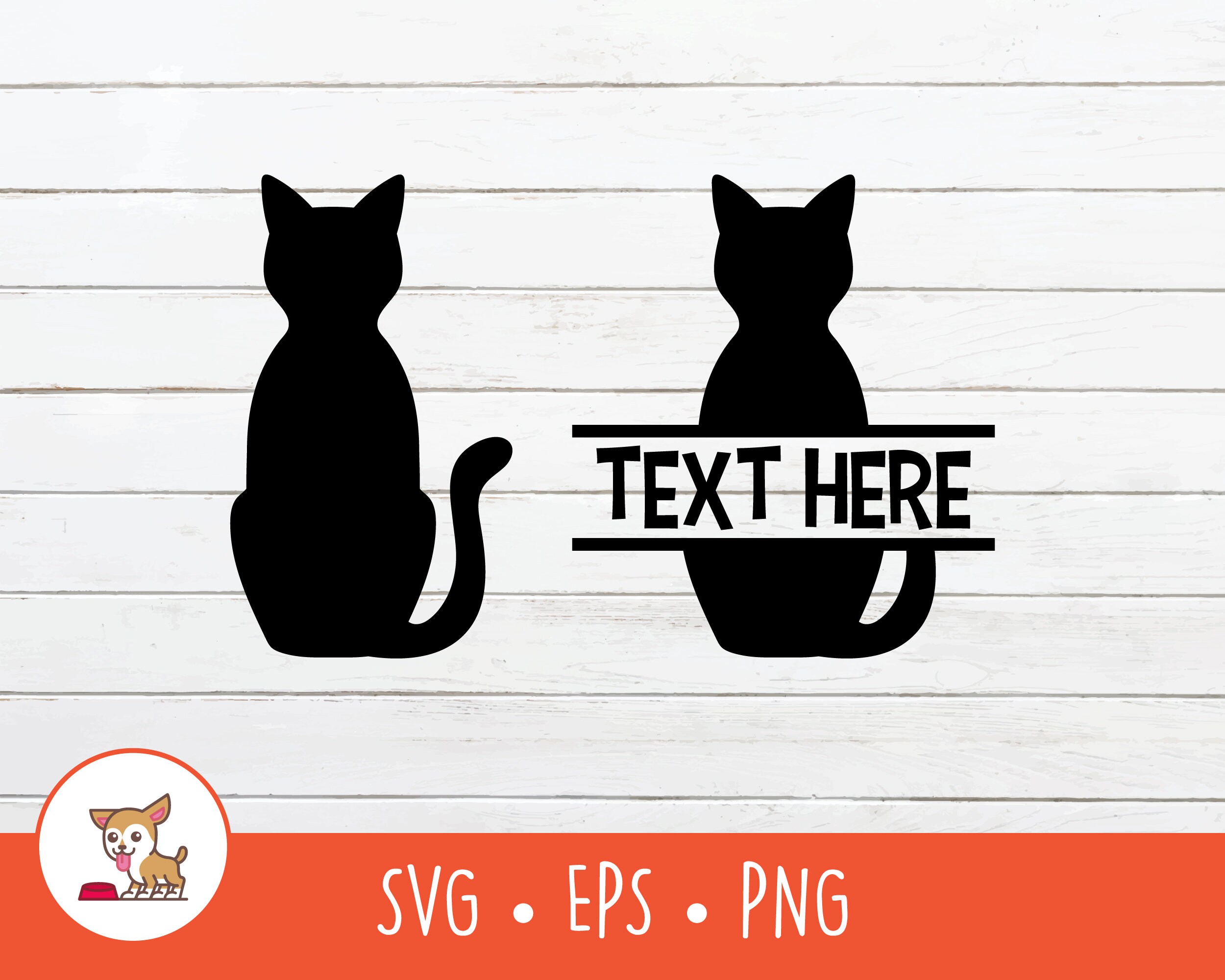 Cat SVG, Split Cat Name Frame, Vector Cat Clipart, Cat Cut File for ...