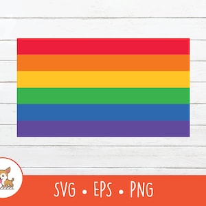 Bandera del arco iris SVG, imágenes prediseñadas de la bandera del arco iris, archivo de corte de la bandera del arco iris, PNG, EPS, descarga digital instantánea