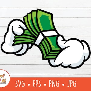 Hands Counting Money Clipart, Vector Money SVG, Holding Money Cut File For Cricut, PNG, EPS, Instant Digital Download