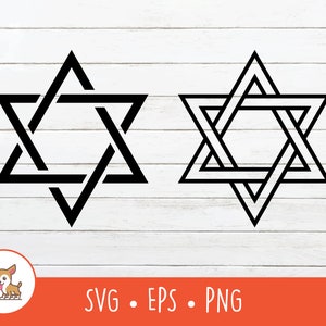 Star of David SVG, Star of David Clipart, Vector Star of David Cut File For Cricut, PNG, EPS, Digital Download