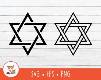 Star of David SVG, Star of David Clipart, Vector Star of David Cut File For Cricut, PNG, EPS, Digital Download