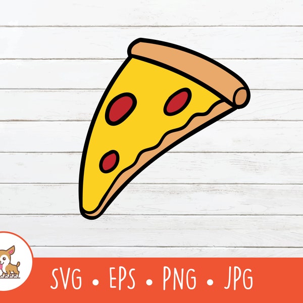 Cartoon Pepperoni Pizza Clipart, Pepperoni Pizza SVG, Vector Pepperoni Pizza Cut File For Cricut, PNG, EPS, Instant Digital Download