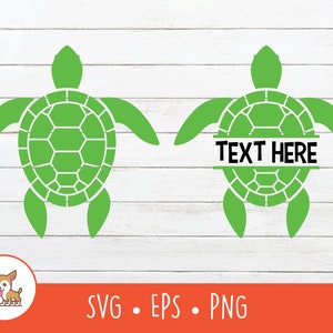 May include: Two green turtle silhouettes, one with the text "TEXT HERE" in a banner across the shell.