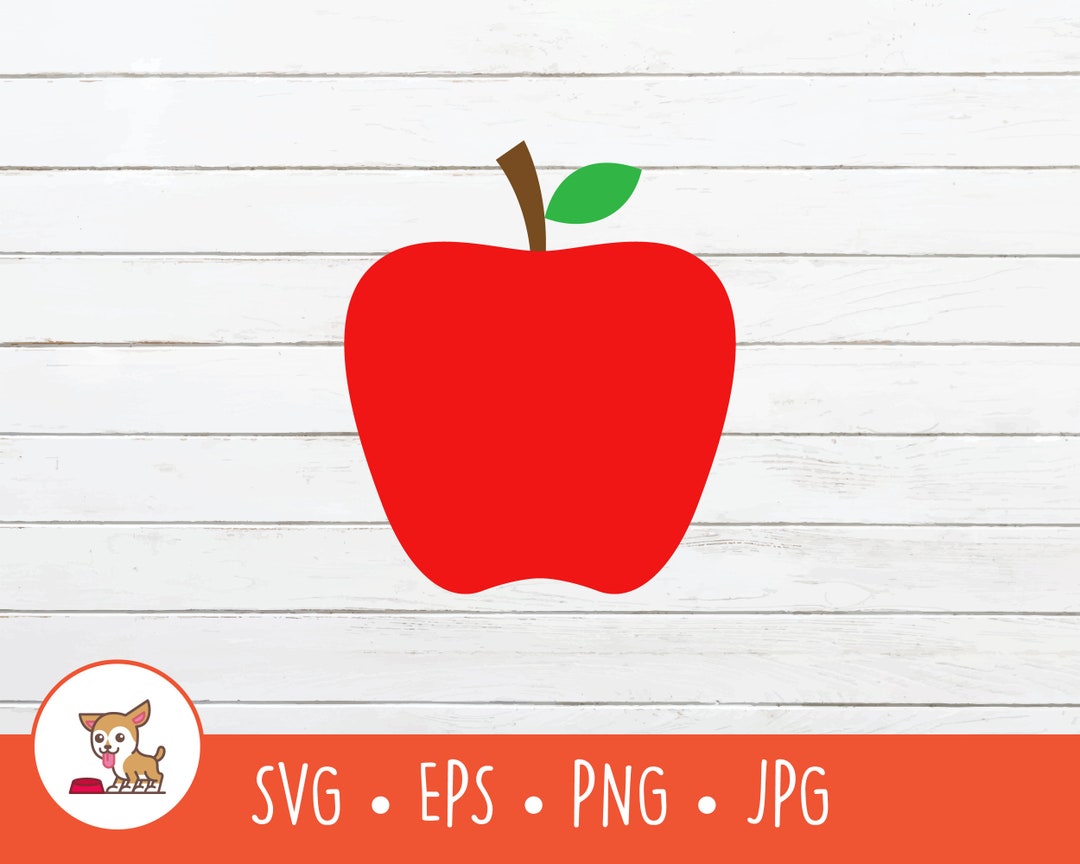Apple SVG, Apple Clipart, Vector Apple Cut File for Cricut, PNG, EPS ...