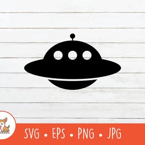 UFO SVG, UFO Clipart, Vector Spaceship Icon Cut File For Cricut, Instant Digital Download