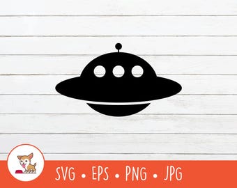 UFO SVG, UFO Clipart, Vector Spaceship Icon Cut File For Cricut, Instant Digital Download