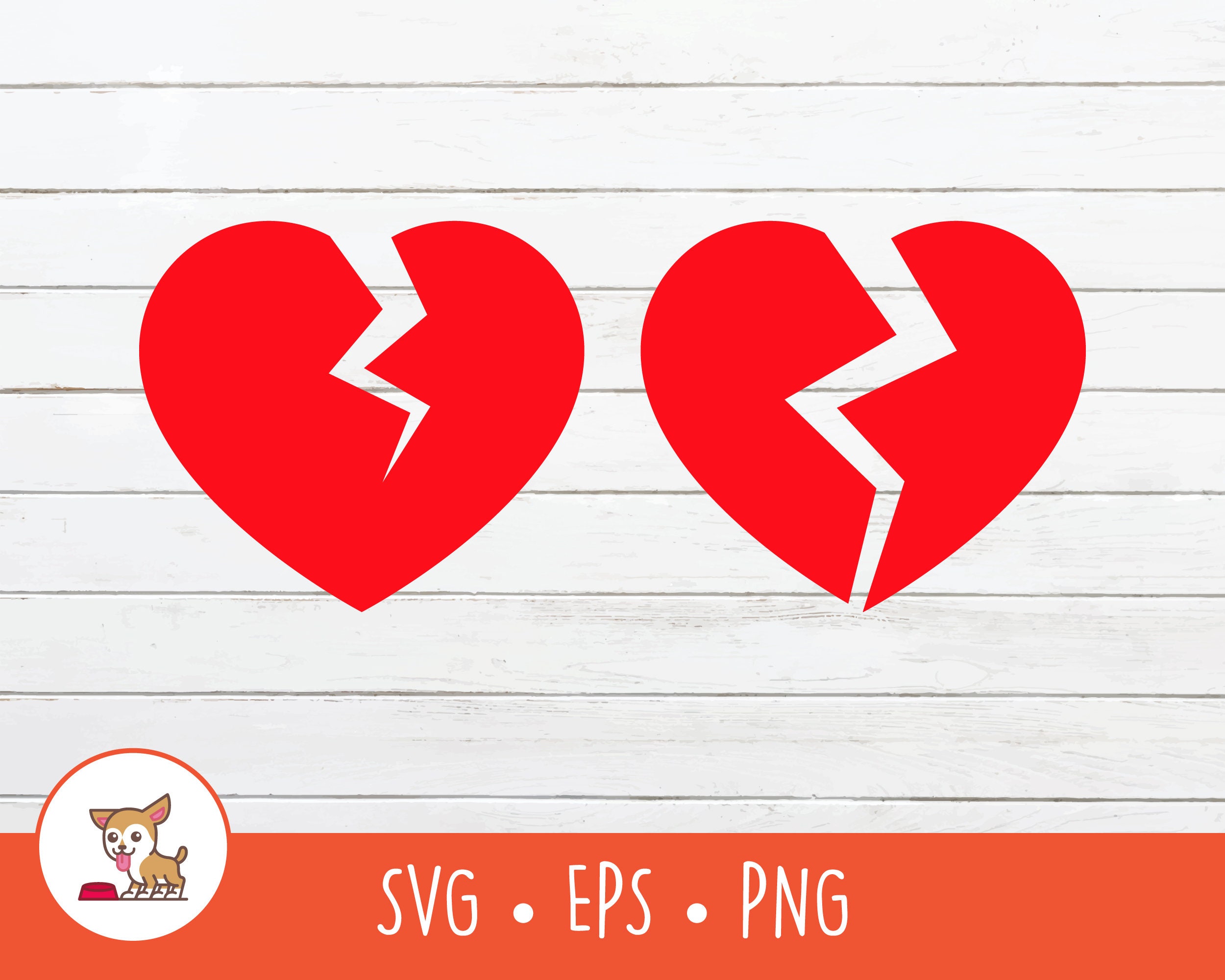 Broken Heart SVG, Broken Heart Clipart, Broken Heart Cut File for ...