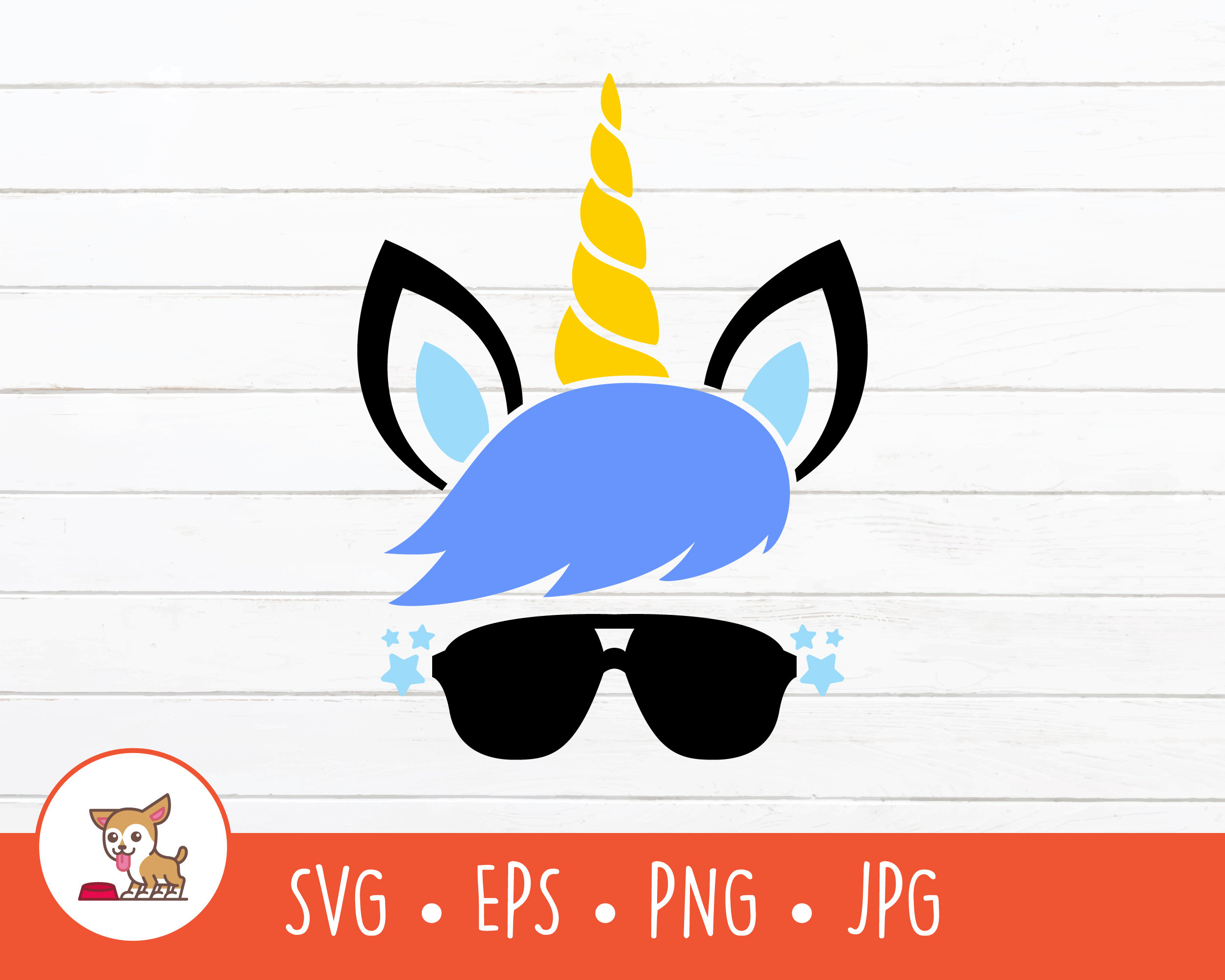 Boy Unicorn SVG, Vector Unicorn Clipart, Male Unicorn Cut File for