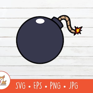 Bomb Clipart, Bomb SVG, Vector Bomb Cut File For Cricut, PNG, EPS, Instant Digital Download
