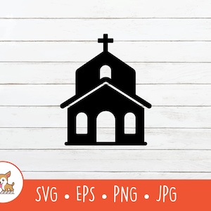 Church SVG, Church Clipart, Vector Church Cut File For Cricut, Instant Digital Download
