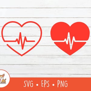 Heart Beat SVG, Heart Beat clipart, Heart Beat gesneden bestand voor Cricut, PNG, EPS, directe digitale download
