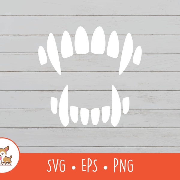 Vampire Fangs SVG, Vampire Fangs Clipart, Vampire Teeth Cut File For Cricut, PNG, EPS, Instant Digital Download