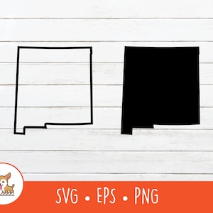 New Mexico Karte SVG, New Mexico Clipart, Vektor New Mexico Karte Plotterdatei für Cricut, PNG, EPS, Sofort Download