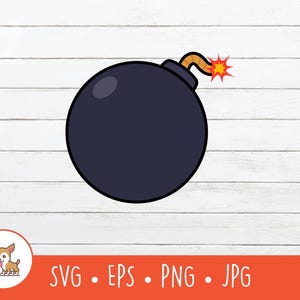 Cartoon bom clipart, bom SVG, vector bom gesneden bestand voor Cricut, png, eps, instant digitale download