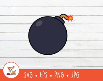 Cartoon Bombe Clipart, Bombe SVG, Vektor Bombe Schnittdatei für Cricut, PNG, EPS, sofortiger digitaler Download