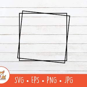 Square Frame SVG, Square Frame Clipart, Square Border Cut File For Cricut, PNG, EPS, Instant Digital Download