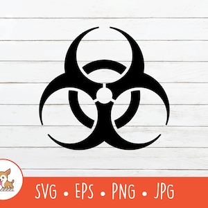 Biohazard Symbol SVG, Biohazard Symbol Clipart, Vector Biohazard Symbol Cut File For Cricut, PNG, EPS, Instant Digital Download