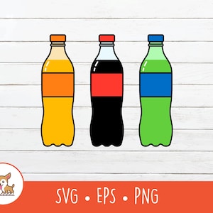 Bottles of Soda SVG, Vector Bottles of SodaClipart, Blank Bottles of Soda Sign Cut File For Cricut, PNG, EPS, Instant Digital Download
