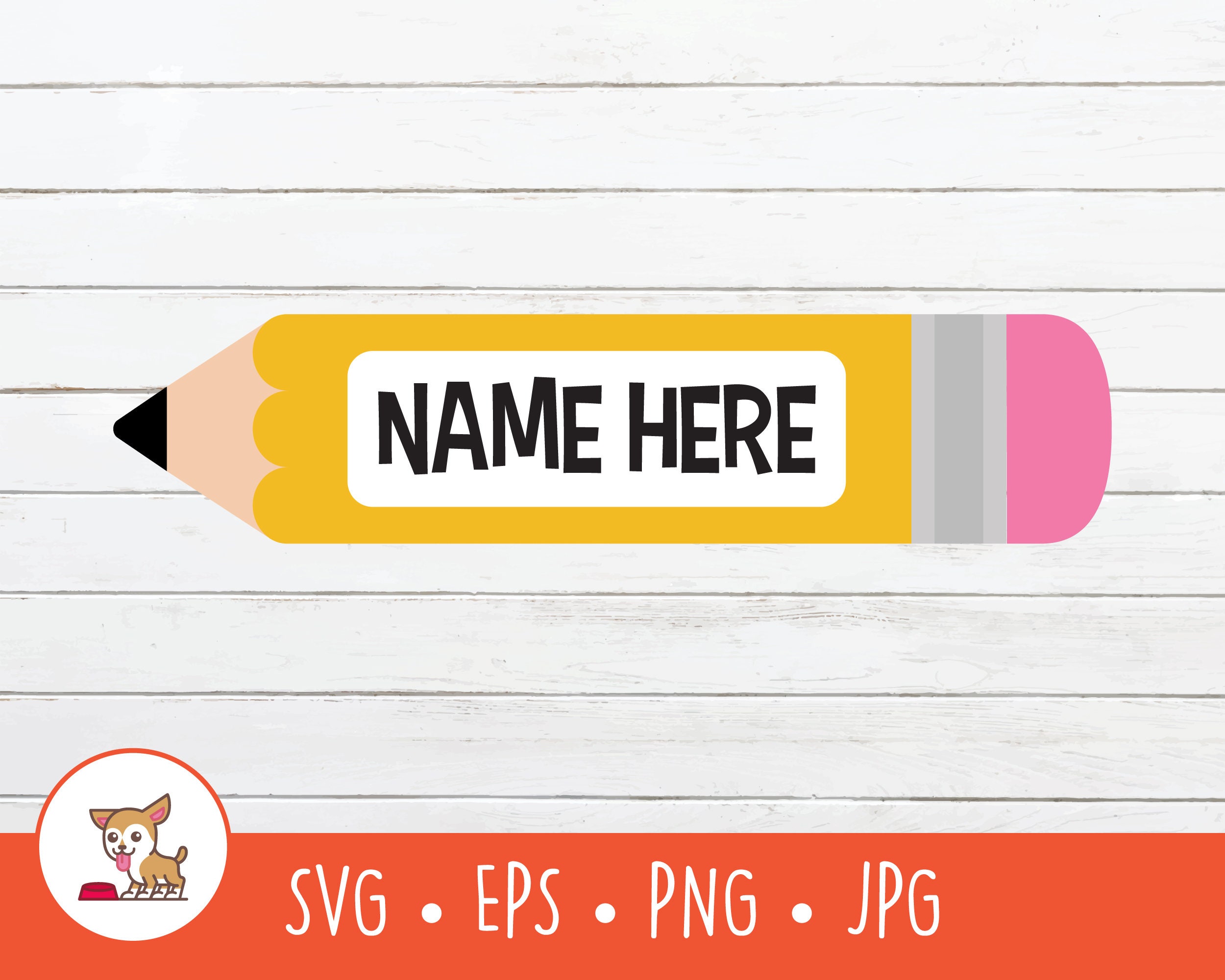 Pencil SVG Pencil Name Frame Pencil Clipart Pencil Cut File - Etsy
