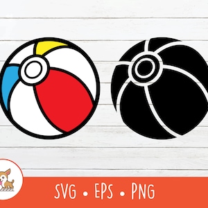 Clipart Beach Ball, Beach Ball SVG, Vector Beach Ball Cut File For Cricut, PNG, EPS, Natychmiastowe pobieranie cyfrowe