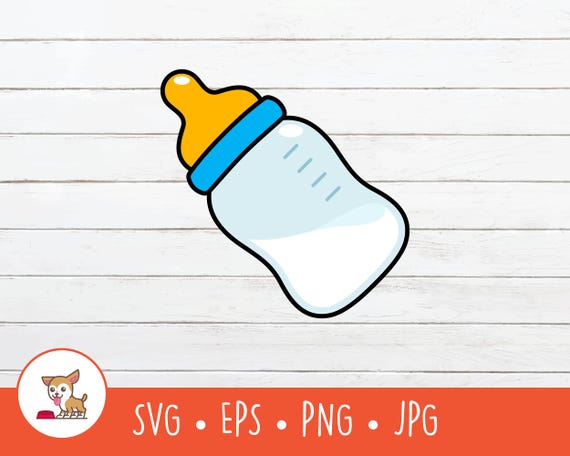Cartoon Milk Bottle SVG, Baby Bottle Clipart, Vector Milk Bottle