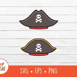 Cartoon Pirate Hats Clipart, Pirate Hats SVG, Pirate Hats File For Cricut, Digital Download