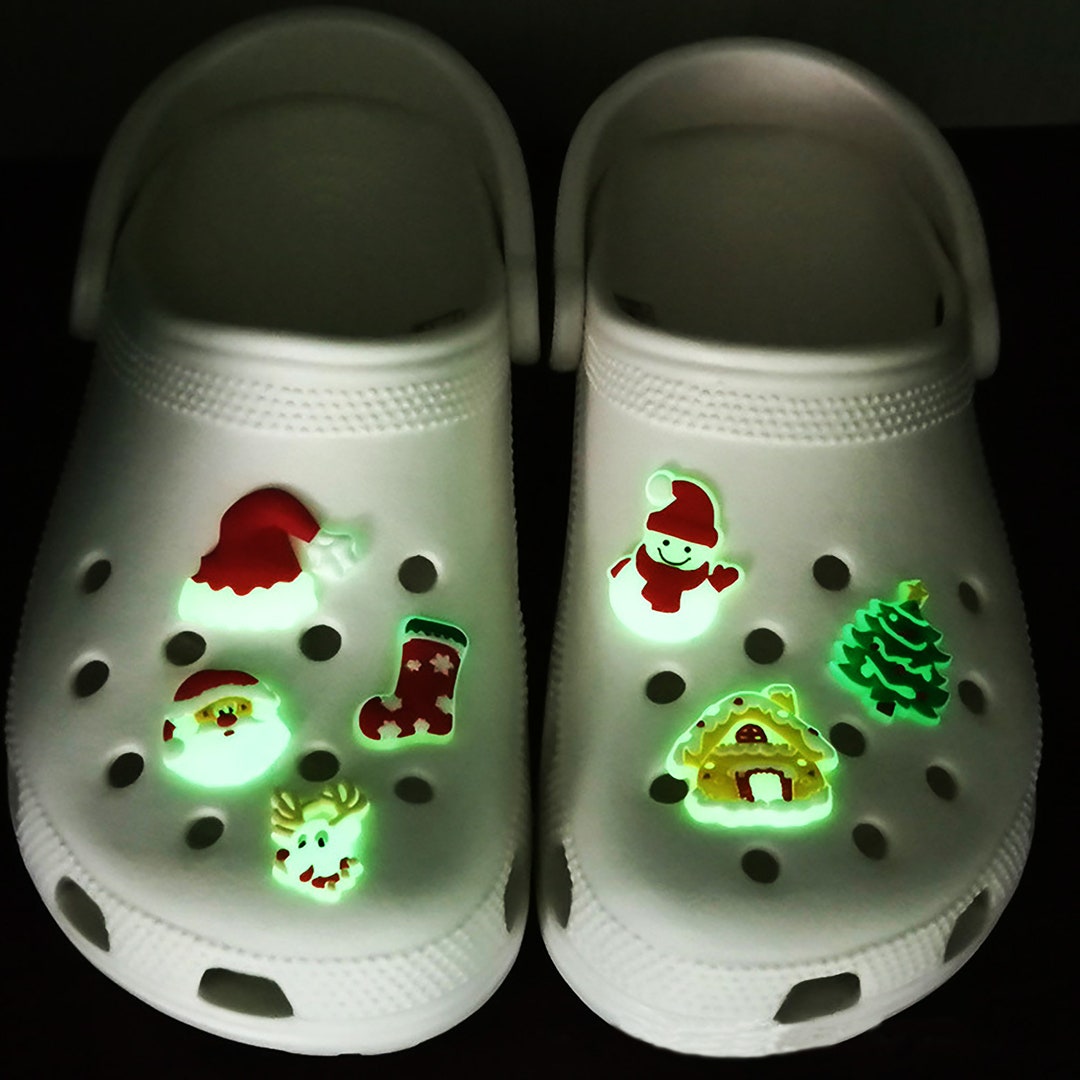 Glow in the Dark Croc Charms 10pcs Cute Shoe Charms Christmas