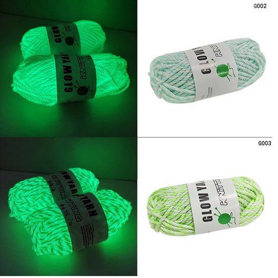 5 Rolls Glow in the Dark Yarn Luminous Knitting Crochet Yarn for