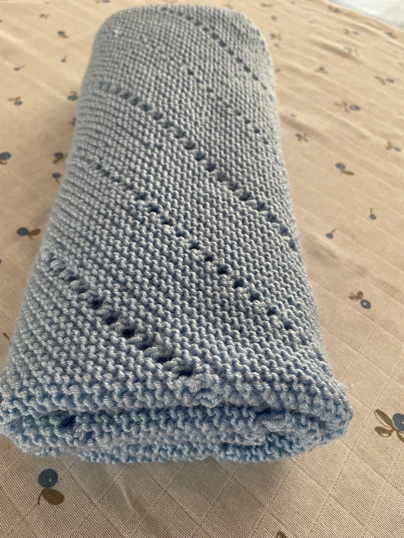 Corner 2 Corner Eyelet Baby Blanket - PDF Knitting Pattern - Throw ...