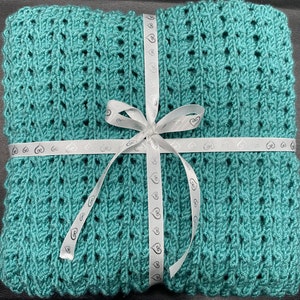 PDF Knitting Pattern - Eyelet Delight Baby Blanket
