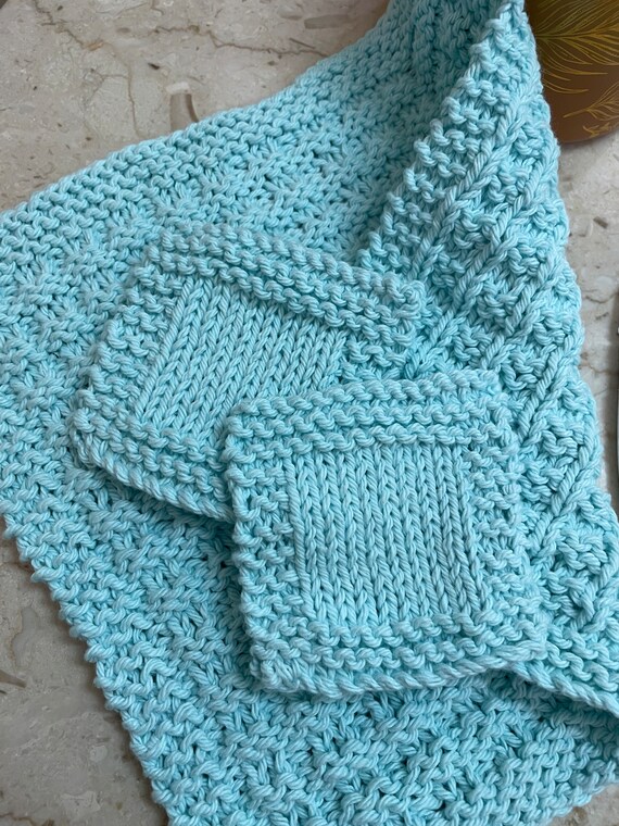 PDF Knitting Pattern Face Cloth and Scrubby Set Reusable Etsy