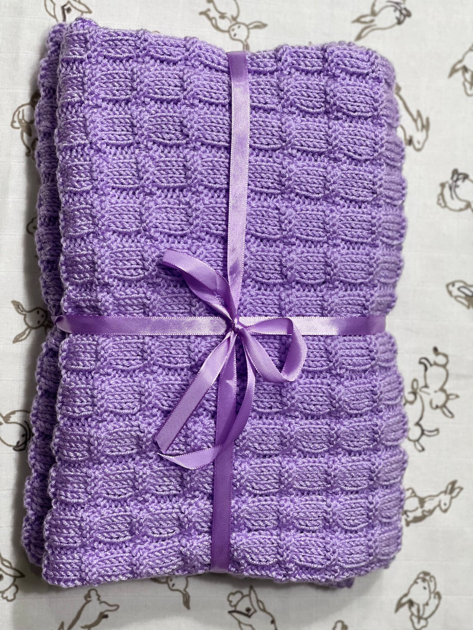 Reversible Baby Stroller Blanket - PDF Knitting Pattern - Beginner Knit ...