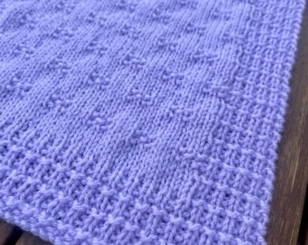 The Blushing Bloom Blanket | Beginner Knit Design PDF | Easy Textured Throw | Instant Digital Download