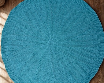 Rise and Bloom Blanket Knitting Pattern, Circular Textured Design,  DK Yarn, Intermediate Knit